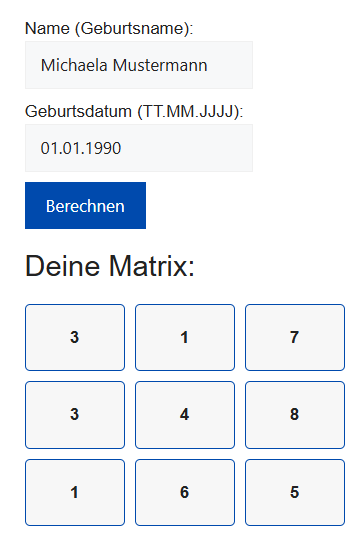 Online Tool Numerologie Matrix